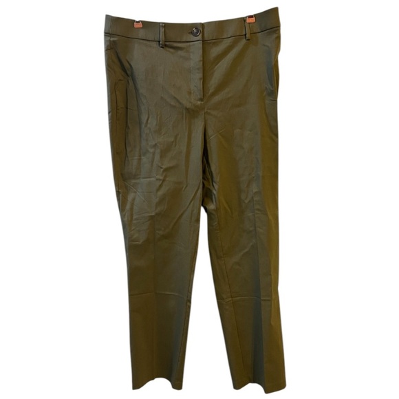 Rafaella The Straight High Waist Olive Green Pants Trousers Stretch 14 NWT New - Picture 1 of 9